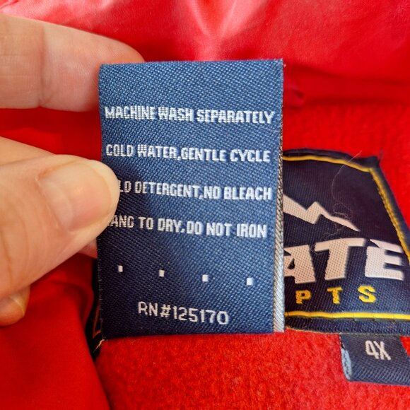 Climate Concepts Plus Size 4X Red  Fleece Lined Zip Puffer Vest Hiking Outdoor - Picture 9 of 10